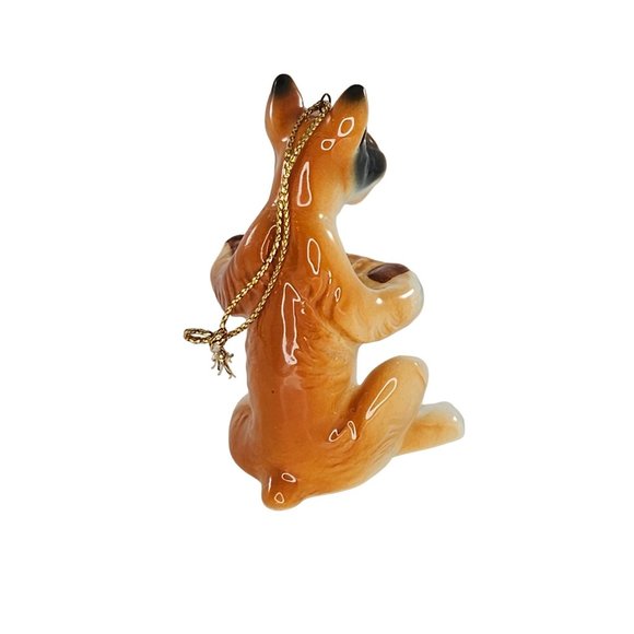 Vintage Boxer Dog Playing Accordion Christmas Ornament Bone China - Picture 4 of 9